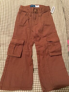 Old Navy Kids Rust Brown Cargo Flare Joggers